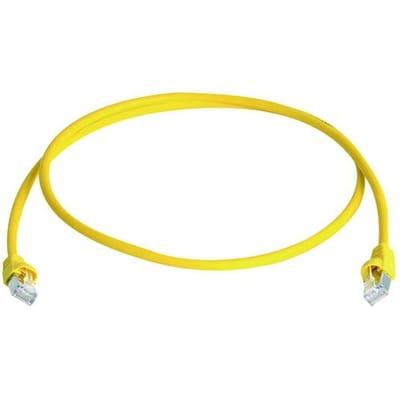 Telegärtner 100008705 RJ45 Netwerkkabel, patchkabel CAT 6A S/FTP 4 m Geel Vlambestendig, Met anti-kniktule 1 stuk(s)
