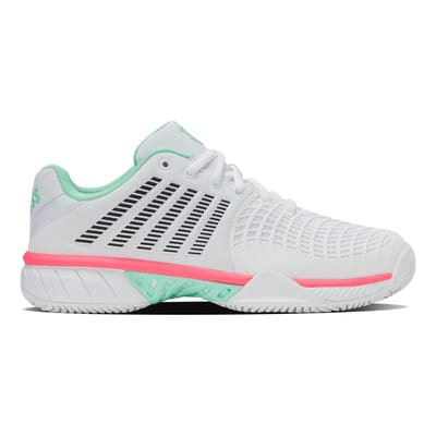 K-SWISS Tennisschoenen Express Light 3 Clay White/neon Mint/neon Pastel Pink Womens 36