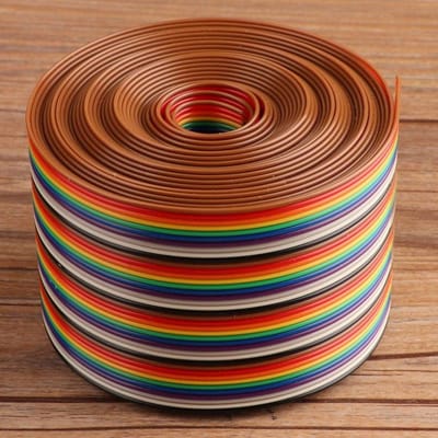 Dailygoods - Lintkabel - 40p Rainbow platte lintkabel - Hittebestendig PVC - 1 m - Afstandsafstand kabel - Geschikt voor diverse toepassingen - Kleurr...