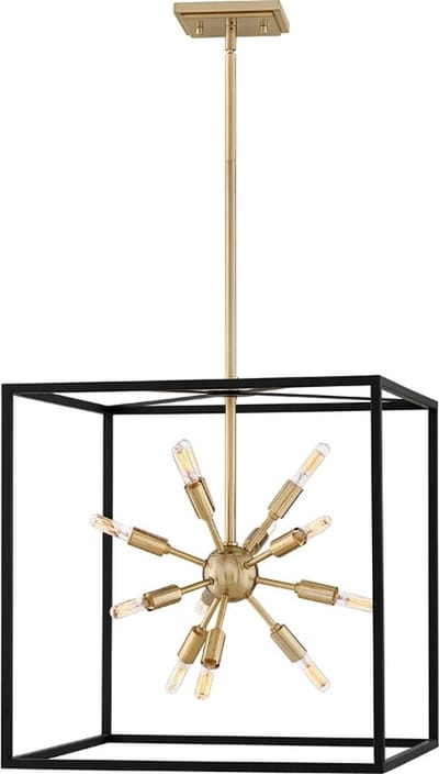 Lisa McDennon by Hinkley LED Hanglamp Aros | 12X E14 Max 40W | Dimbaar | Black & Warm Brass