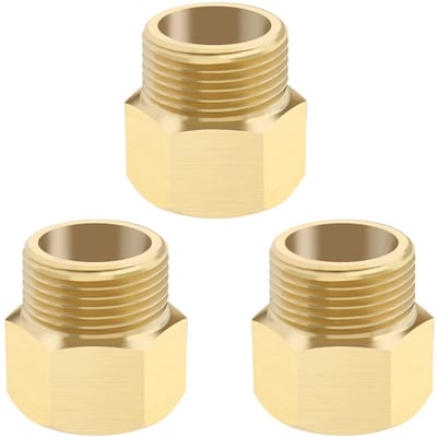 Dailygoods - Hogedrukreinigerkoppeling - M22 Adapter - Massief messing - Goud - Tuingereedschap accessoires - 3 stuks - Geschikt voor elke hogedrukrei...