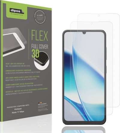 dipos FLEX – 2x Matte Screenprotector geschikt voor Hotwav Note 17 Max | Volledige Schermbescherming | Case-Friendly