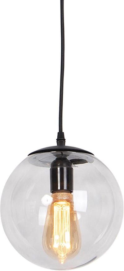 QAZQA pallon - Moderne Hanglamp - 1 lichts - Ø 200 mm - Grijs - Woonkamer | Slaapkamer | Keuken