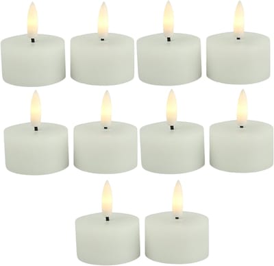 Countryfield LED theelichtjes/waxinelichtjes - 10x st - wit - D4 x H5,2 cm - met timer