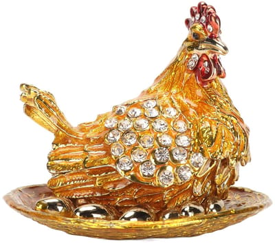 Dailygoods- Sieradendoosje Klein - Gouden Sieradenopslag - Creatief Ringhouder - Decoratief Object - Robuust Legeringsmateriaal - Uitstekend Vakmanschap - Juwelendoos
