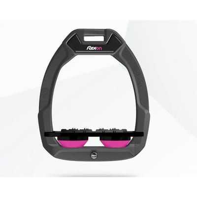 Veiligheidspoorten voor paardrijden Plat Ultra Grip Antraciet/Zwart/Roze Flex-On Safe-On