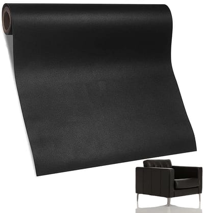 Zwarte Leren Reparatieset voor Meubels, Auto-interieur, Kantoorstoelen en Hoofdeinden - 60 x 137 cm Zelfklevend