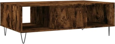 Salontafel Hout Gerookt Eiken 104x60x35cm - Bank- en bijzettafel voor Woonkamer