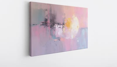 Saammp Canvas Schilderij - Roze - pastel - Abstract - 60x40 - Foto op canvas - Wanddecoratie - Muurdecoratie Woonkamer - Slaapkamer decoratie - Canvas Print
