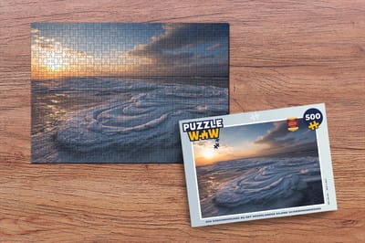 Puzzel Een zonsondergang bij het Nederlandse eiland Schiermonnikoog - Legpuzzel - Puzzel 500 stukjes