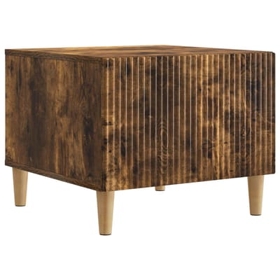 vidaXL - Salontafel - met - lade - Gerookt - eiken - 49 - x - 50 - x - 40 - cm - Bewerkt - hout