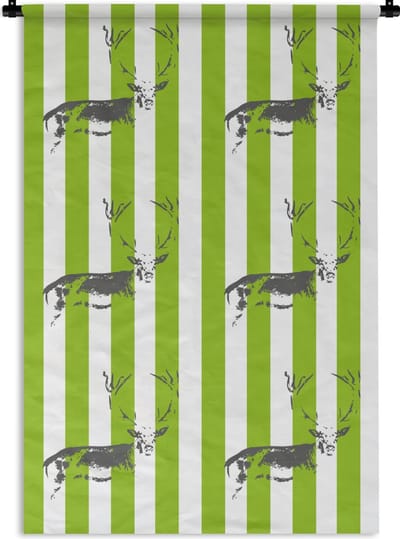 Wandkleed - Wanddoek - Patroon - Hert - Strepen - 120x180 cm - Wandtapijt