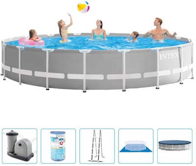 Intex - Prism Frame - Opzetzwembad - Ø 549 x 122 cm - Inclusief Filterpomp & Accessoires