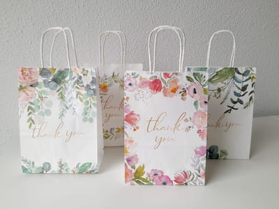 Geschenktasjes Thank You - tas - 4 stuks - cadeau verpakking - 16 x 22 cm - papier