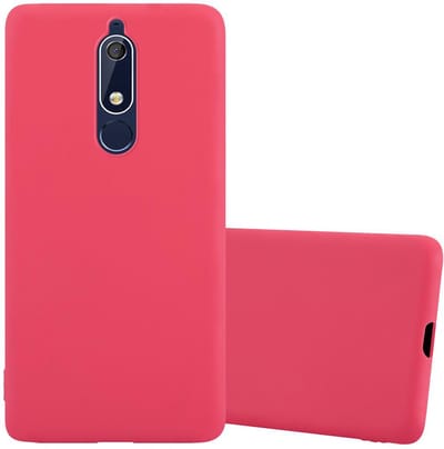 Cadorabo Hoesje geschikt voor Nokia 5.1 in CANDY ROOD - Beschermhoes gemaakt van flexibel TPU silicone Case Cover
