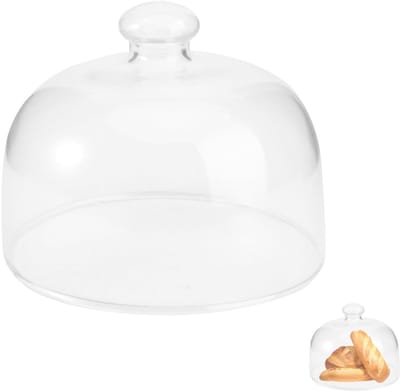 Dailygoods- Taartstandaard Loodvrij Glas - Taartplateau - Dessert Deksel - Stofdicht - Ronde Handgreep - 13x13x11cm - Cakehoes