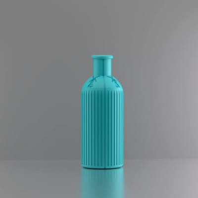3d-gezellig Provence met molen - Vaas - Turkooise - Maat 25 cm - Kunststof - Modern - Bloemenvaas -100% gerecycled PLA (bioplastic)