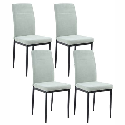 RINER - Eetkamerstoel set van 4 - Lichtgroen - Polyester