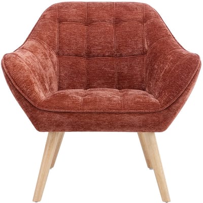 Vente-unique Fauteuil in terracottakleurige gestructureerde stof CASERTA