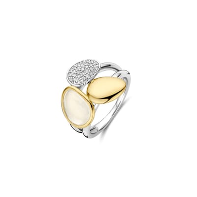 TI SENTO Dames Ring - 925 zilver - Parelmoer - Maat 17.75 mm / maat 56 - 12387MW