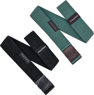 MowMow 2-pack Elastische riem - Stretch - 105 cm - Heren - Dames - Zwart + Groen