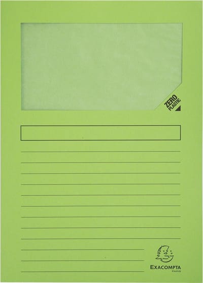 Exacompta 16x FOREVER Pak van 25 venstermappen 120g/m2 - 22x31cm voor A4 - Grasgroen - 50253E