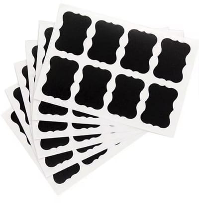 Krijtbord etiketten - Zwarte krijtbordstickers - Etiketten - 48 stuks - 3/5CM - Kruidpotjes stickers - Labelen - CHPN
