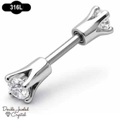 Helix Piercing – Tragus Oor Piercing – CZ steentjes - 316L Chirurgisch Staal