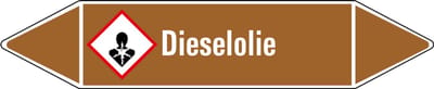 Dieselolie leidingmarkering op vel 75 x 17 mm - 8 per vel