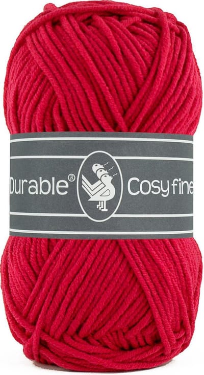 Durable Cosy Fine - acryl en katoen garen - Deep red, rood 317 - 5 bollen