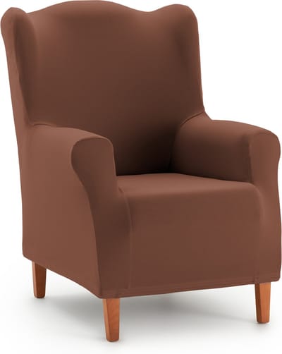 Belmarti® Oorfauteuil Hoes Anza 70cm tot 100cm breed - Bruin - wasbaar en beschermend - luxe pasvorm - Premium kwaliteit stoelhoezen