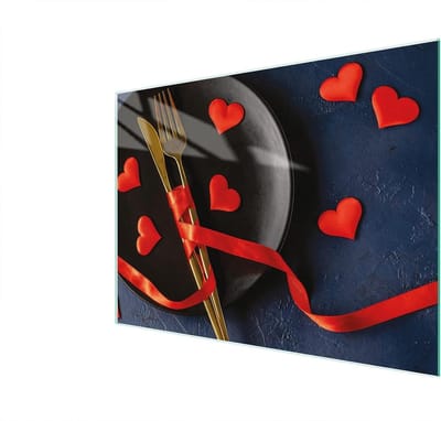 Glazen Snijplank - Kookplaat Afdekplaat - Keukenwerkblad Beschermen - Gehard Glas - 30x22 cm - Multicolor
