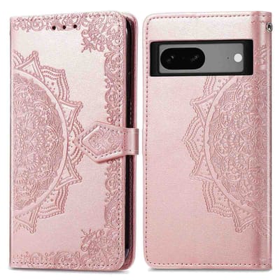 imoshion Hoesje - Geschikt voor Google Pixel 7a - Mandala Bookcase - Rosé Goud