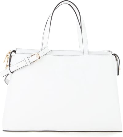 VALENTINO Schoudertas Laptoptas met laptopvak Manhattan Re Shopper Bianco Wit