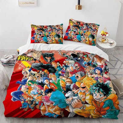 Nieuwe Anime My Hero Academy Beddengoed Set Anime Personages Dekbedovertrek 3D Cartoon Polyester Dekbedovertrek Queen King Size Kinderen Jongens 70x133cm 2pcs