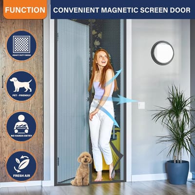 Hordeur met magnetische sluiting - Insectenwerend deurscherm voor een frisse luchtstroom - Geschikt voor deuren en schuifdeuren