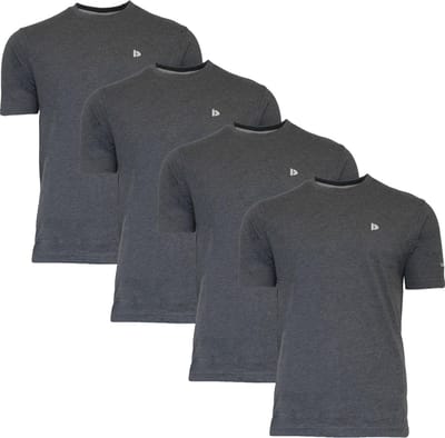 4-Pack Donnay - T-shirt (Vince) - Sportshirt - Heren - Charcoal-marl (037) - maat S
