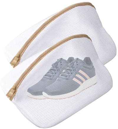 Dailygoods- Waszakken 2 Stuks - Waszakken voor Schoenen - Wasnet met Ritssluiting - Herbruikbaar - Polyester - 24x24x40cm - Schoenenwaszak