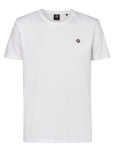 Petrol Industries Heren T-shirt - Katoen - Ronde Hals - Korte Mouwen - Basis Shirt - Herenkleding - Wit - Maat L
