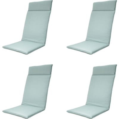 Madison - Tuinstoelkussen Hoge Rug Napels azure - Ca. 120x50 cm - Set van 4