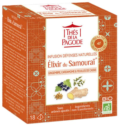 Thes de la Pagode - Kruidenthee Elixer du Samourai - versterking lichaam en immuunsysteem - Biologische thee (18 theezakjes)