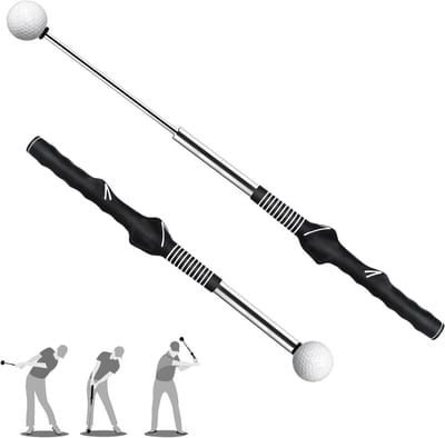 Golfswing Trainingshulp - Golfgrip Trainer - Swing Oefenen - Intrekbaar met Klikgeluid - 38.9-67.3 cm - Zwart