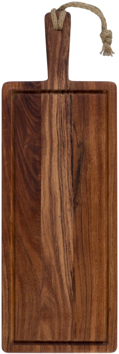 Pure Acacia Wood Borrelplank | Tapasplank | Serveerplank recht met sapgoot 59x20x2 cm