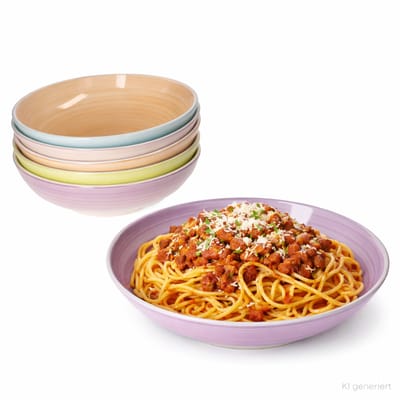 6-delig set spaghettivazen Pastello van aardewerk – 24326245
