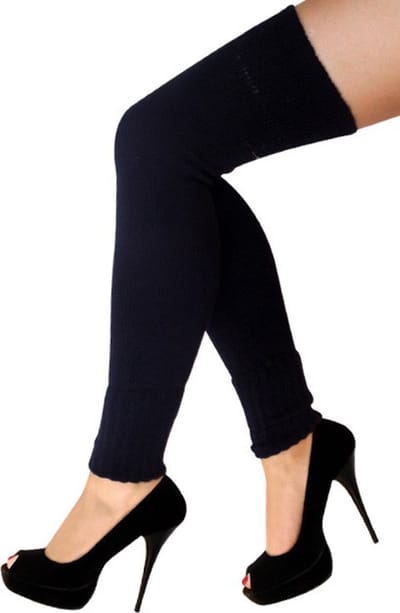 KIMU® Beenwarmers Extra Lang Zwart Gebreid - One size - Yoga Sokken Rib Turnen Ballet Dansen Overknee Yogasokken Festival