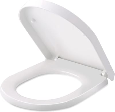 Universele D-vormige wc-bril met valrem en metalen scharnier - 360 graden verstelbaar - gemakkelijk te verwijderen en te reinigen - afmetingen 450 x 361 x 53 mm