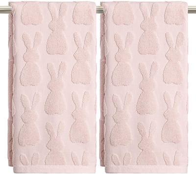 Dailygoods - Set van 2 Roze 3D Konijntjes Handdoeken - Zacht en Absorberend Katoen