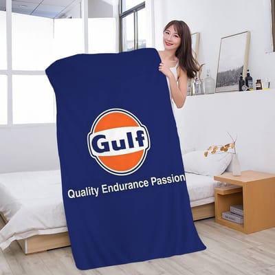 G-Gulf Racing Auto Logo Microvezel Bedrukt Strandlaken Bergbeklimmen Yoga Strand Zwemmen Hardlopen Absorberende Zachte Handdoek W60*H120(CM)