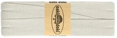 Oaki Doki Jersey Tricot Biaisband 20mm – 3 Meter – Lichtgrijs 117 – Elastisch Afwerkingslint voor Stretchstoffen