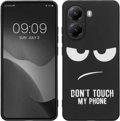 kwmobile telefoonhoesje geschikt voor Xiaomi Poco X7 Pro 5G - Hoesje voor smartphone in wit / zwart - Backcover van TPU - Don't Touch My Phone design